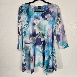 NWT CalStyle tie-dye 3/4 sleeve blouse
